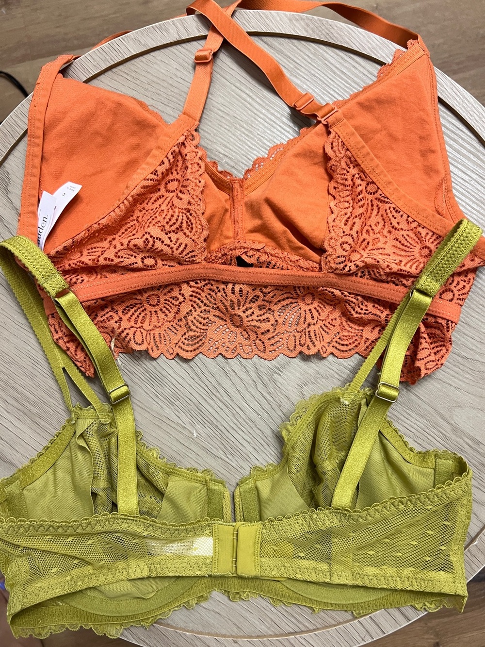Auden Lace Bralette & Underwire Bra pair Burnt Orange & Olive - Picture 4 of 4